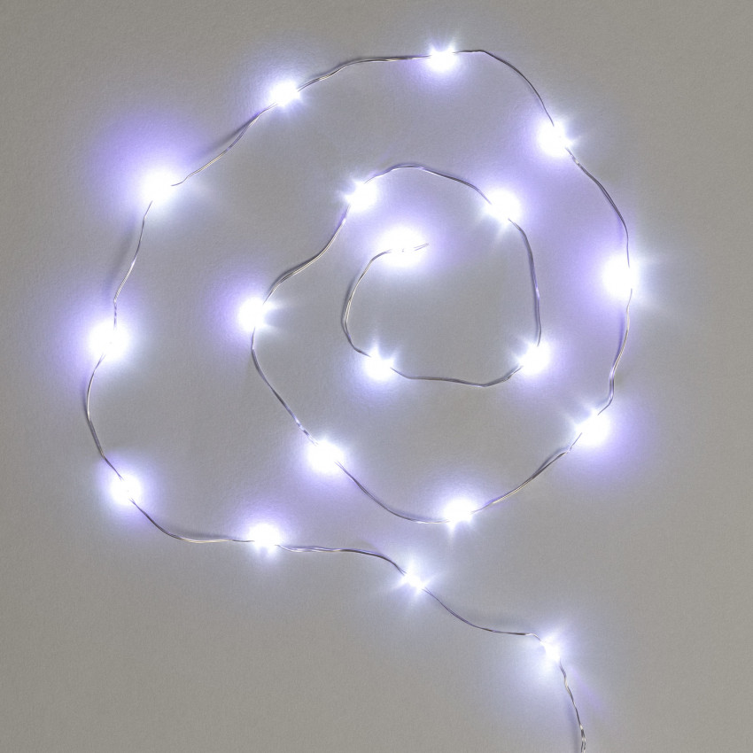 Guirnalda Alambre LED con Batería 1m Blanco Frío