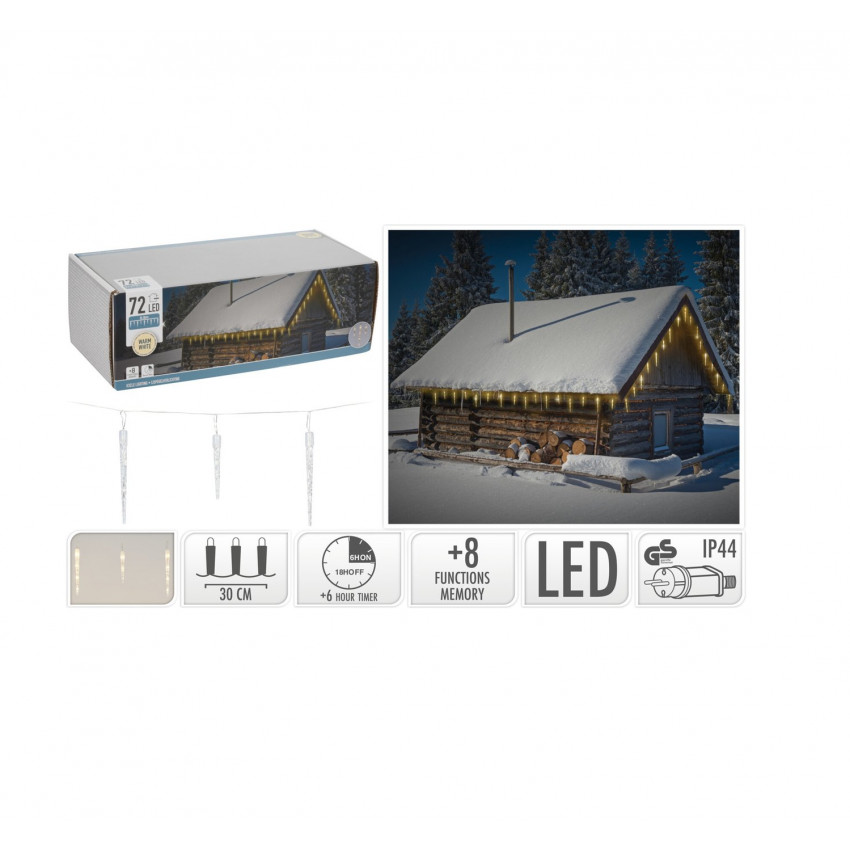 Produto de Grinalda de Luzes LED Exterior branco quente 7m