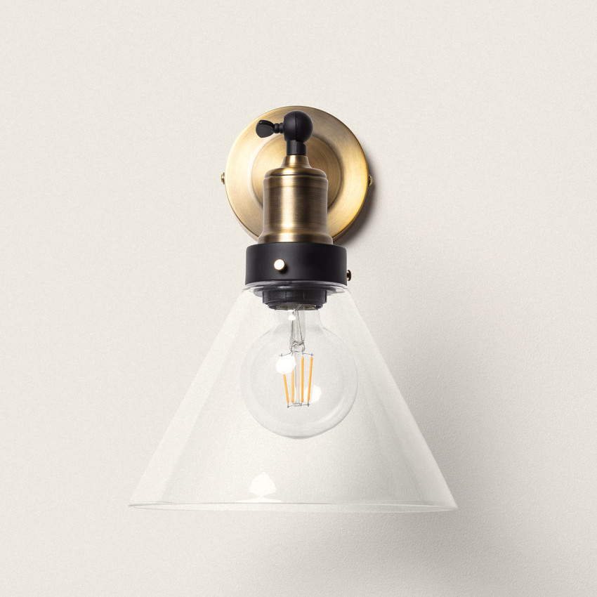 Producto de Lámpara de Pared Cristal Latón Antiguo Factory