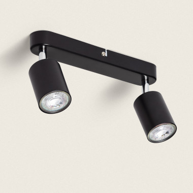 Candeeiro de Teto Orientável Metal 2 Focos Albus Black Large