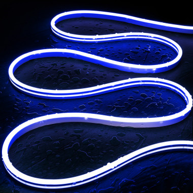 Produto de Fita Neon LED 48V DC 120 LED/m Azul IP65 Corte à Medida a cada 5 cm 
