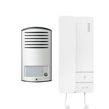 Kit Porteiro 2 Moradia 2 Fios com Placa LINEA 2000 e 2 Telefones Série 8 TEGUI 378142 Branco