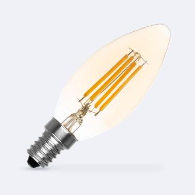 Bombilla Filamento LED E14 4W 400 lm Regulable C35 Vela Gold