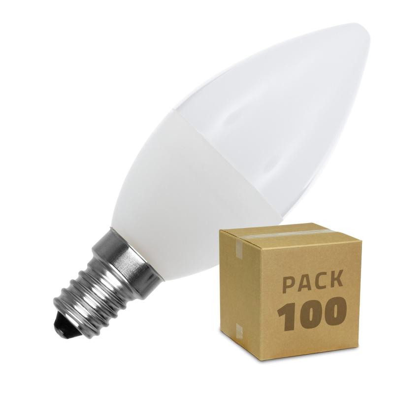 Producto de Caja de 100 Bombillas LED E14 C37 5W Blanco Frío 