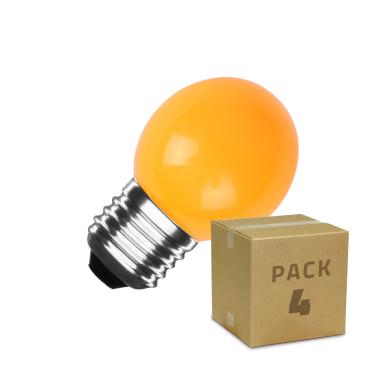 Pack de 4 Lâmpadas LED E27 3W 300 lm G45 Laranja