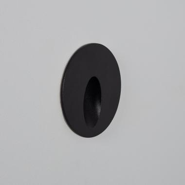 Baliza Exterior LED 3W Empotrable Pared Circular Negro Boiler