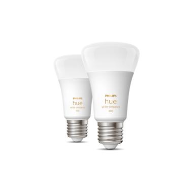 Pack 2 Bombillas Inteligentes LED E27 6W 570 lm A60 PHILIPS Hue White