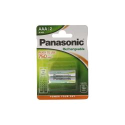 Product Blíster 2 Pilas Recargables para Teléfonos Inalámbricos 1,5V AAA PANASONIC HHR-4MVE/2BD 