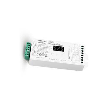 Controlador Regulador LED DL-X DALI 5 em 1 DT8 para Fita Monocor/CCT/RGB/RGBW/RGBWW 12/24V DC MiBoxer