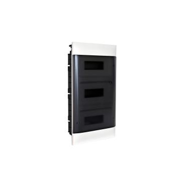 Caixa de Encastrar Practibox S para Divisórias Pré-fabricadas Porta Transparente 3x12 Módulos LEGRAND 135073 Branco