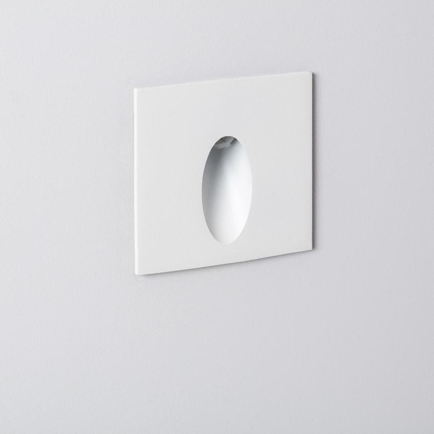 Produto de Baliza de Parede LED 3W de Alumínio Quadrada Oval Wabi Branca 