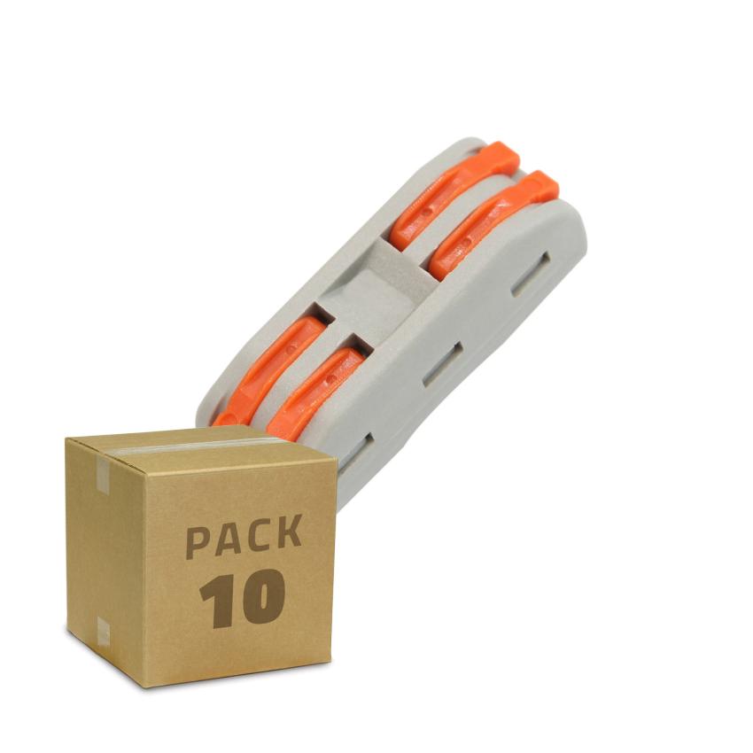 Producto de Pack 10 Conectores Rápidos 2 Entradas y 2 Salidas SPL-2 para Cable Eléctrico de 0.08-4mm²