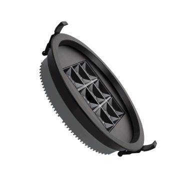 Foco Downlight LED Circular 30W (UGR17)  Preto Corte Ø 205 mm