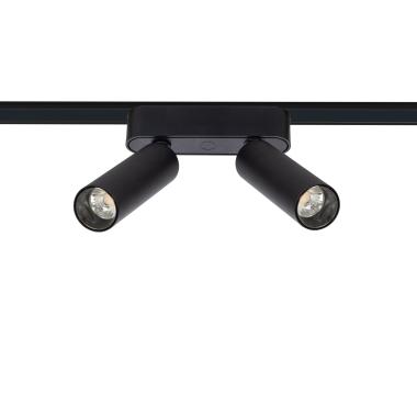 Foco Carril Duplo LED Magnético 25mm SuperSlim 14W 48V Preto