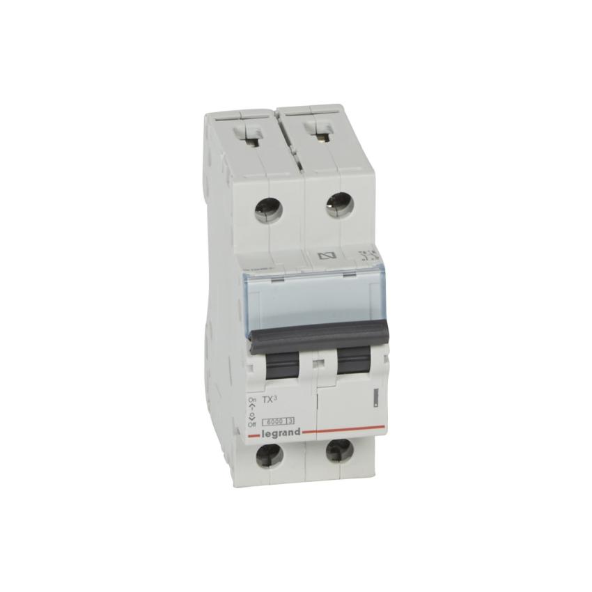 Interruptor Magnetotérmico Residencial 2P 6kA 10-25A Curva C LEGRAND TX³ 403605