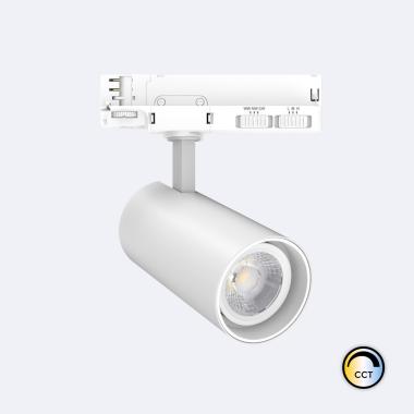 Foco Carril LED Trifásico 30W Fasano CCT No Flicker Regulável Branco