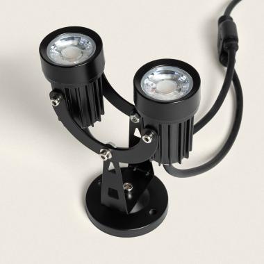 Foco Exterior LED Doble 6W Superficie Aluminio 14cm Hevlot