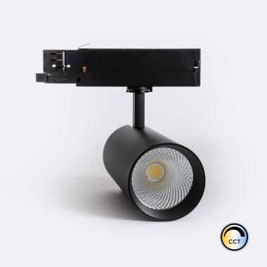 Foco Carril LED Trifásico 40W Carlo CCT Selecionável No Flicker Preto