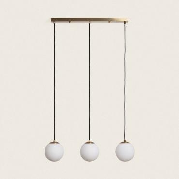 LEDKIA Hängeleuchte Moonlight Brass – 6-Spot Deckenleuchte In Gold & Glas | Modernes Design Für Wohnzimmer, Küche & Schlafzimmer