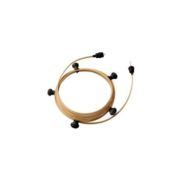 Grinalda Exterior Lumet System 7,5m com 5 Casquilhos E27 Preto Creative-Cables CATE27N075 Branco / Preto