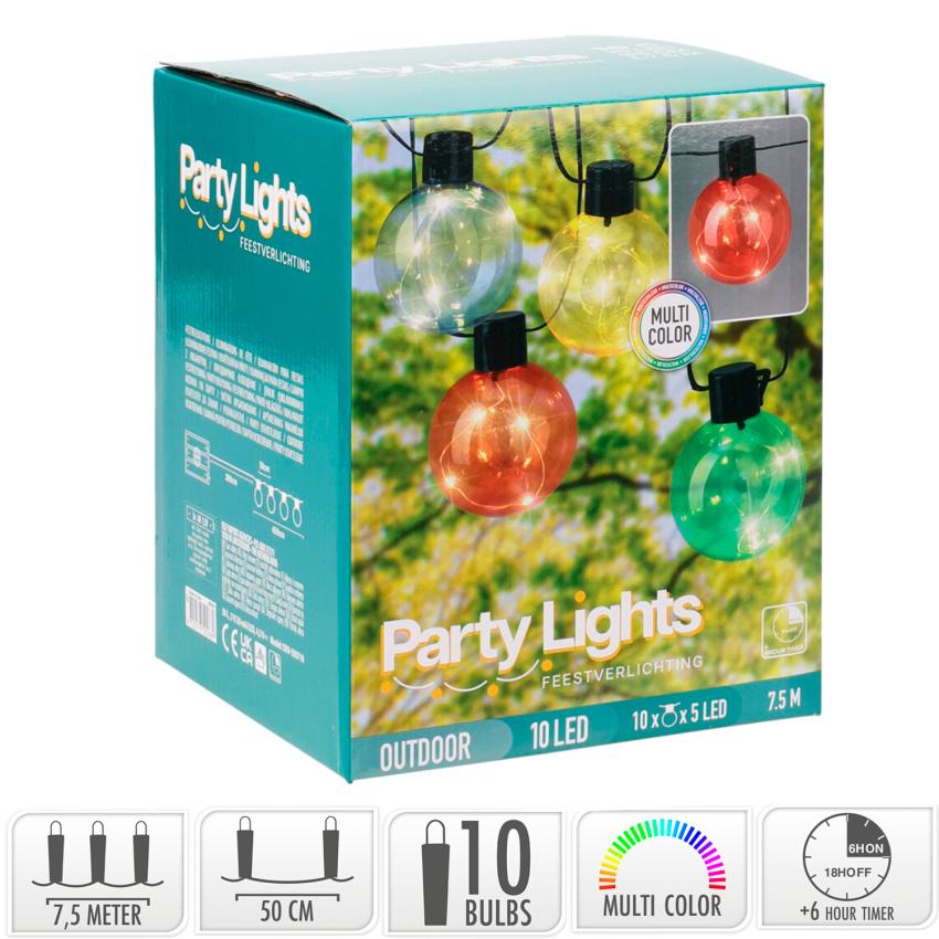 Producto de Guirnalda Exterior LED RGB de 10 Bombillas Jarli 7.5m
