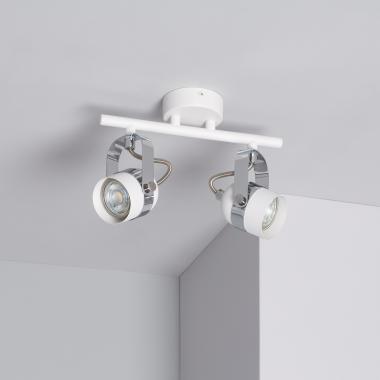 Lámpara de Techo Orientable Aluminio 2 Focos Blanco Sinner