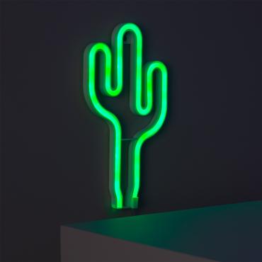 Neon LED Cactus com Bateria Verde