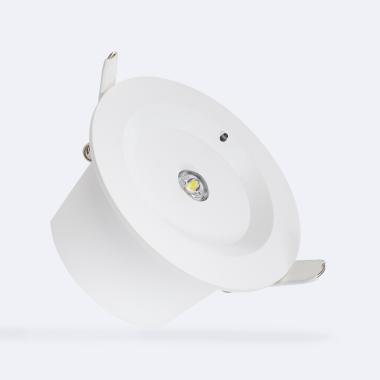 Luz de Emergência LED Encastrável 120lm Não Permanente Circular Corte Ø95 mm