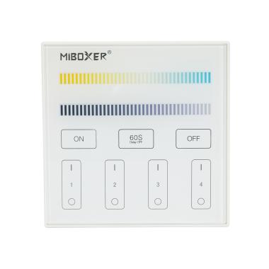 Producto de Mando RF 220-240V AC de Pared para Regulador LED CCT 4 Zonas RF MiBoxer T2