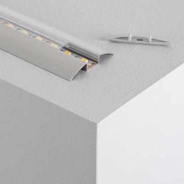 Perfil de Alumínio de Superficie Semi-Circular 1m para Fita LED Até 12mm Tampa transparente