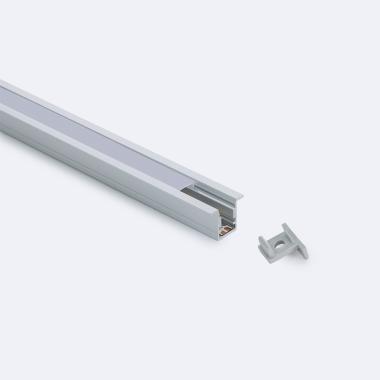 Produto de Perfil de Alumínio Encastrável 2m com Tampa Contínua para Fitas LED de até 6mm