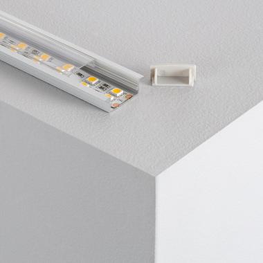 Perfil de Alumínio Encastrável Com Cobertura Continua para Fitas de LED Dupla Até 18mm