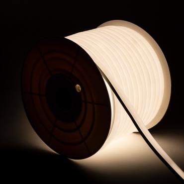 Rolo Neon LED 7,5 W/m Regulável 220V AC 120 LED/m 50m Semicircular 180º Branco Neutro IP67 Corte Cada 100 cm 4000K