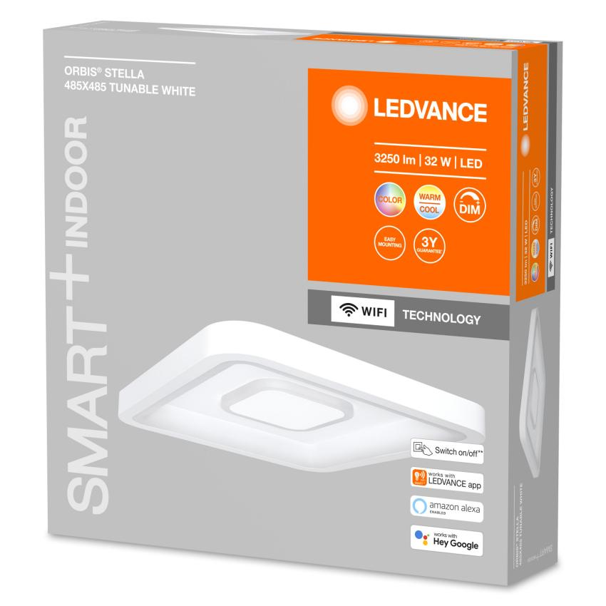 Producto de Plafón LED 32W RGBW Cuadrado 485x485 mm Smart+ WiFi ORBIS Stella LEDVANCE 4058075573390