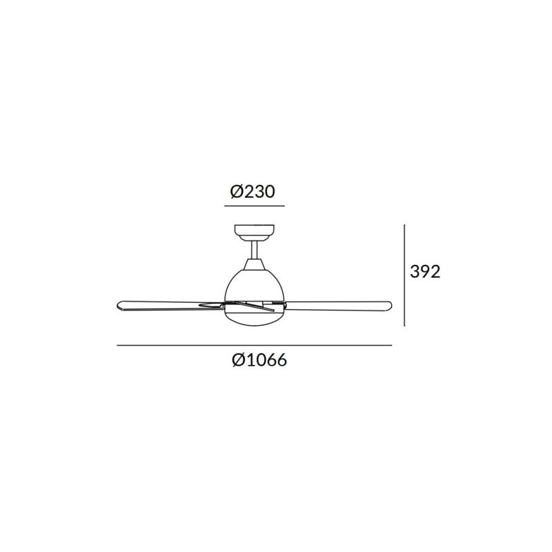 Produto de Ventoinha de Teto Borneo Niquel Lâminas Reversíveis 106.6cm Motor AC LEDS-C4 VE-0006-SAT