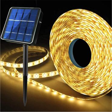 Fita LED Exterior Solar 3V DC 30LED/m 5m IP65 Largura 8mm Corte a cada 3cm 4000K