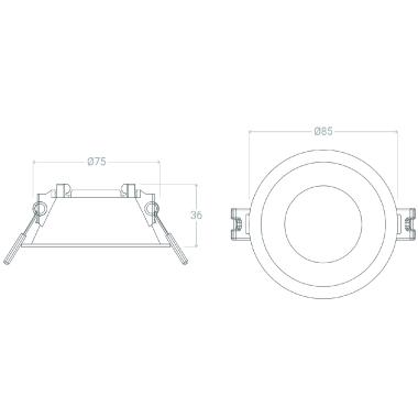 Producto de Foco Downlight Cónico GU10 6W Corte Ø 75 mm PC