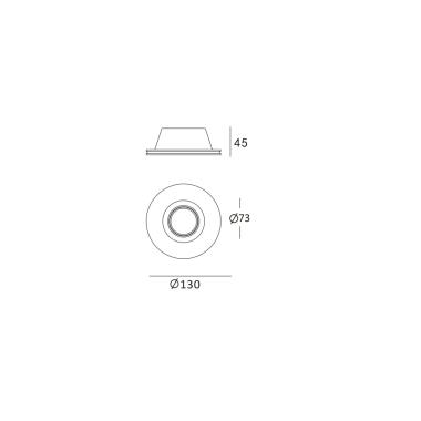 Producto de Aro Downlight Integración Escayola/Pladur Circular para Bombilla LED GU10 / GU5.3  Corte Ø133 mm UGR17